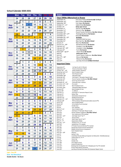 Forms and Calendars | sihebrewacademy